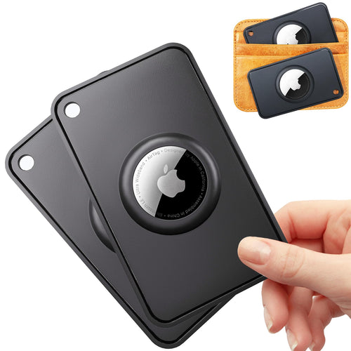 2 Pack for Airtag Wallet Holder0.1 inch Thickness for Apple Air tag Wallet Card Insert for Man PurseBackpack WalletClutch Handbag-Black