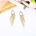 S3095 Dangle S925 Silver Water Drop Tassel Earrings