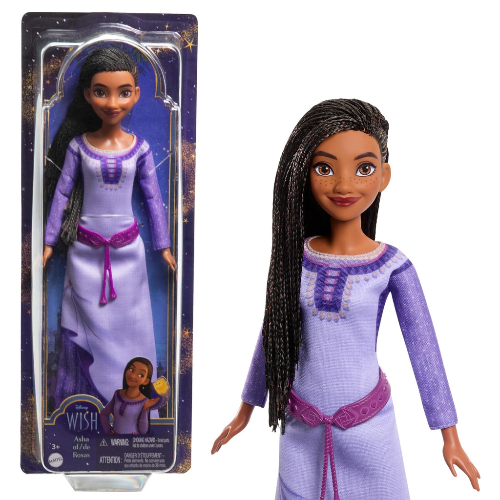 Mattel Disney Wish Toys Asha of Rosas Posable Fashion Doll with Natural Hair Removable Clothes Shoes & Accessories